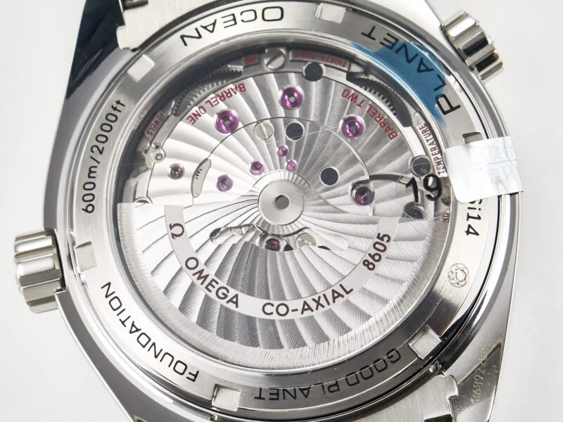 Planet Ocean 600M Co-Axial GMT 43.5mm VSF 1:1 Best Edition blaues Zifferblatt blaue Keramiklünette am SS-Armband A8605 Super Clone – Bild 15