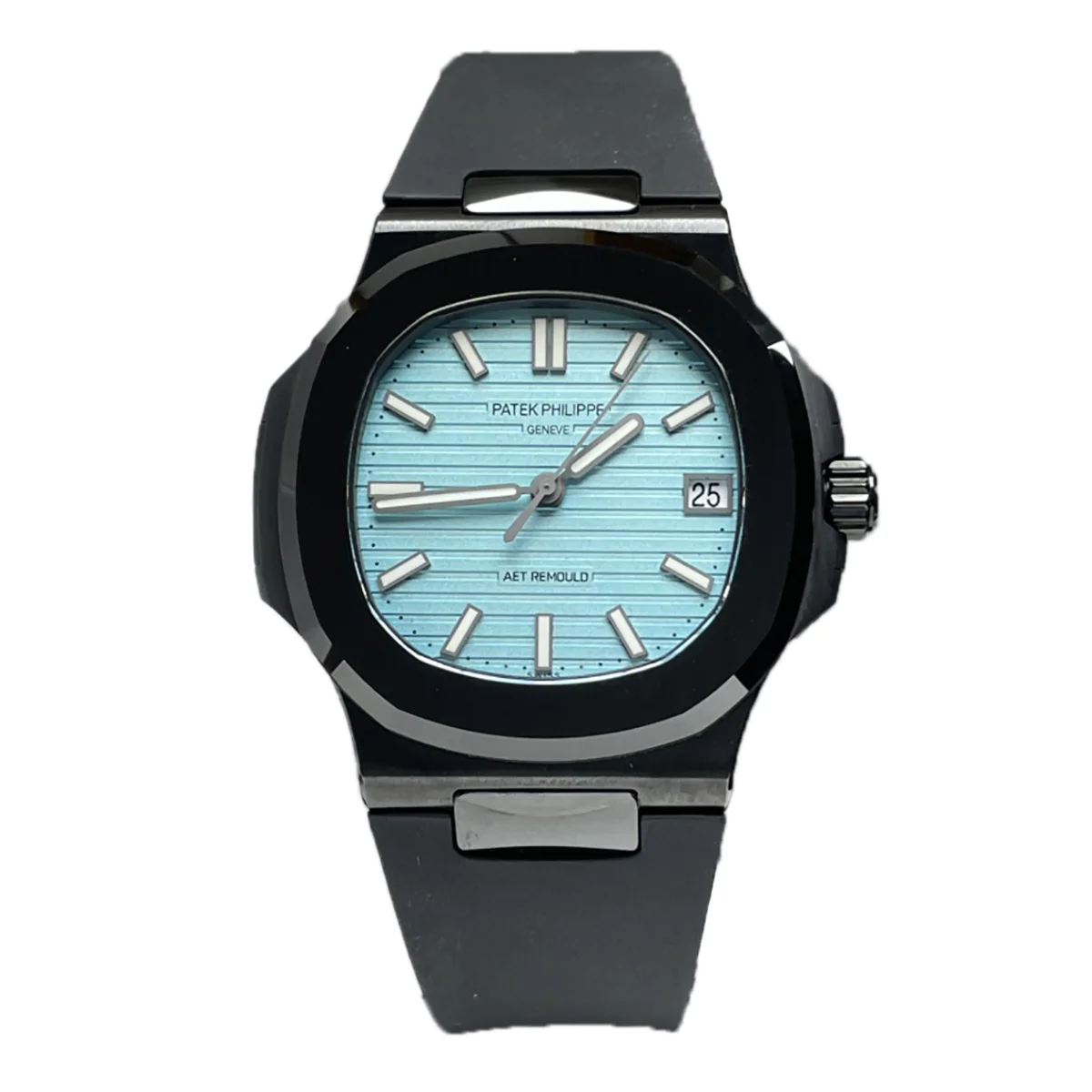 AET Nautilus 5711 Roselend Blue Dial Black Ceramic