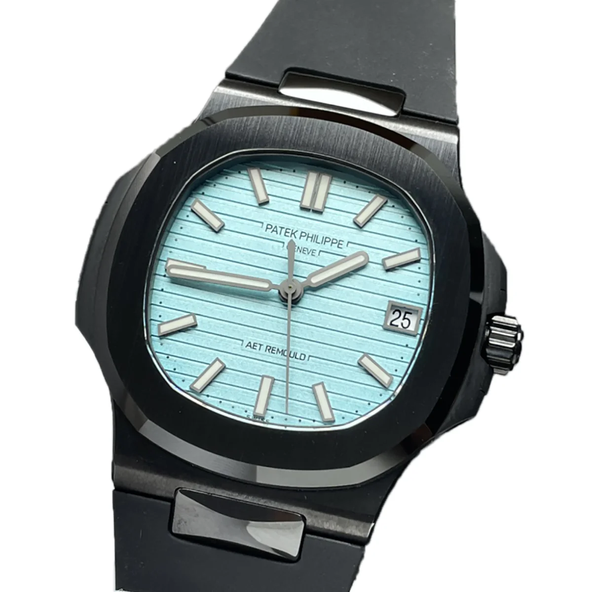 AET Nautilus 5711 Roselend Blue Dial Black Ceramic