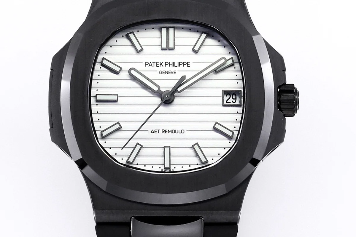 AET Nautilus 5711 White Dial Black Ceramic