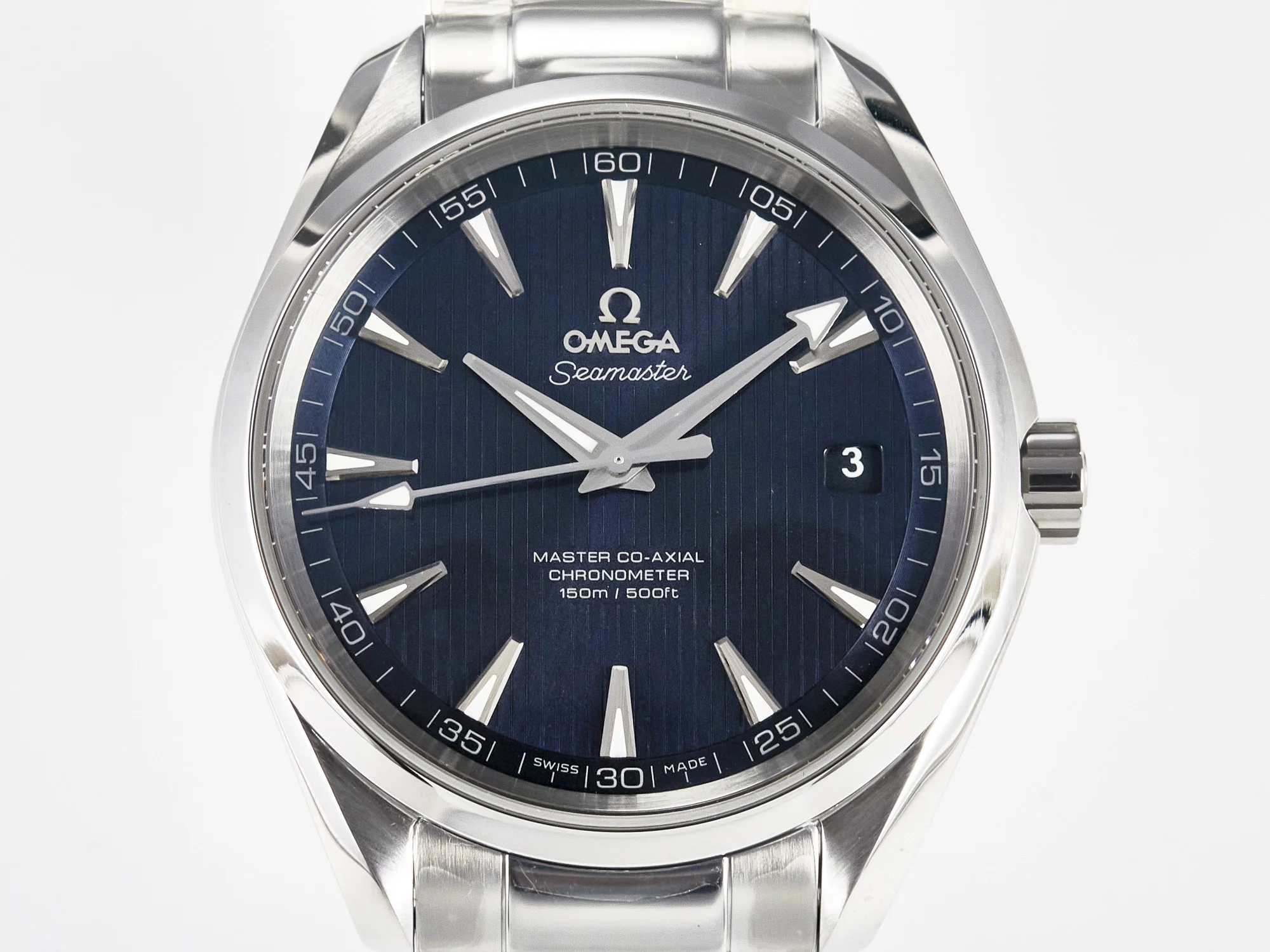 Aqua Terra 150M SS VSF 1:1 Best Edition Blue Textured Dial on SS Bracelet A8500 Super Clone