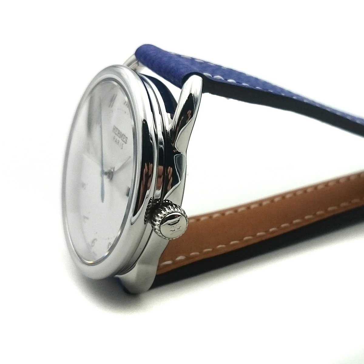 Arceau Steel on Blue Epsom Leather Strap