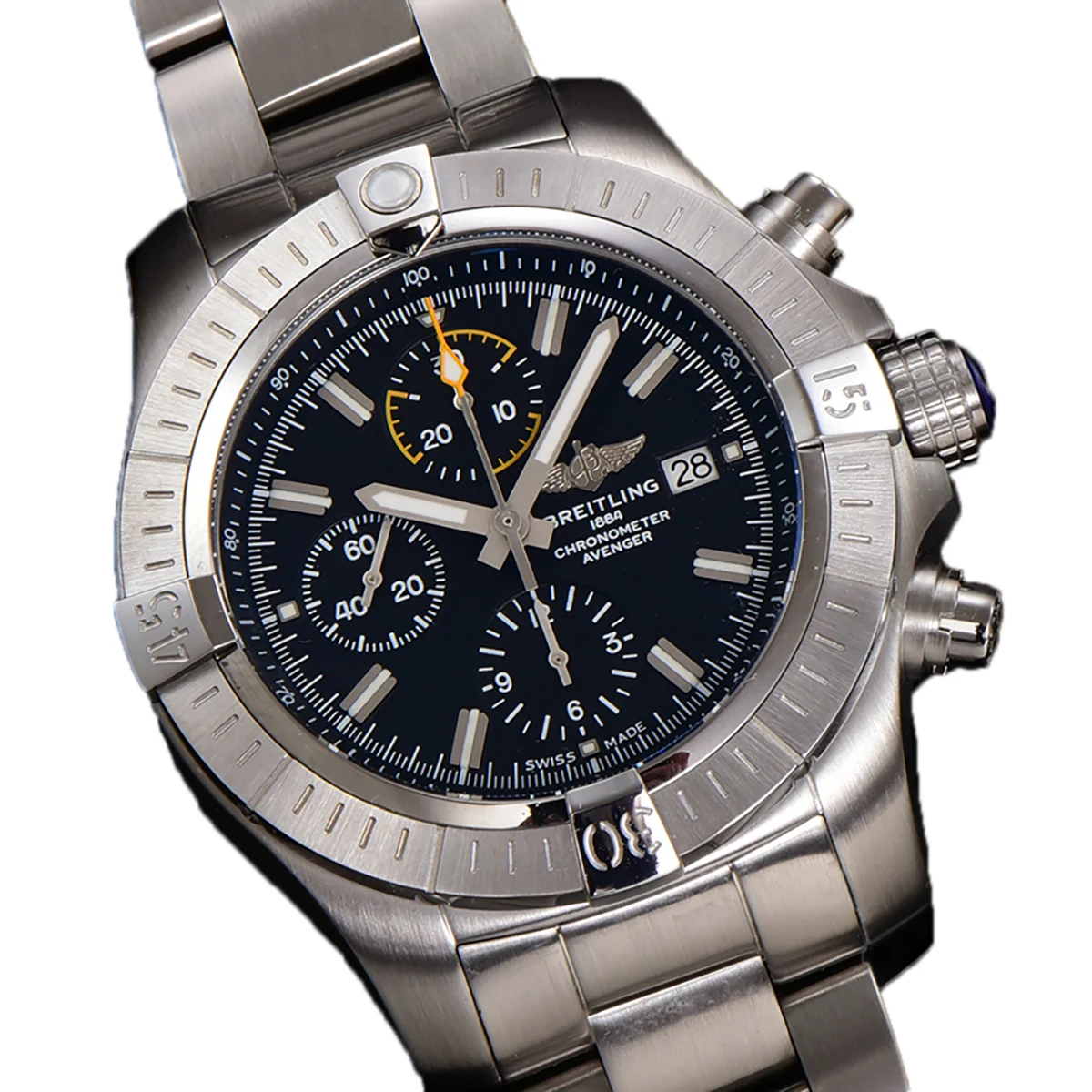 Avenger Chronograph 45 Black Dial on Steel Ref. A13317101B1A1
