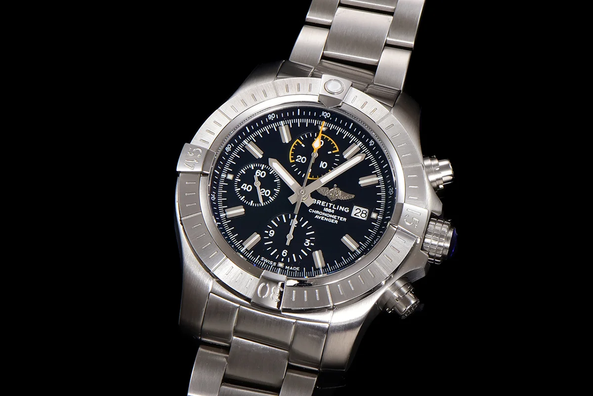 Avenger Chronograph 45 Black Dial on Steel Ref. A13317101B1A1