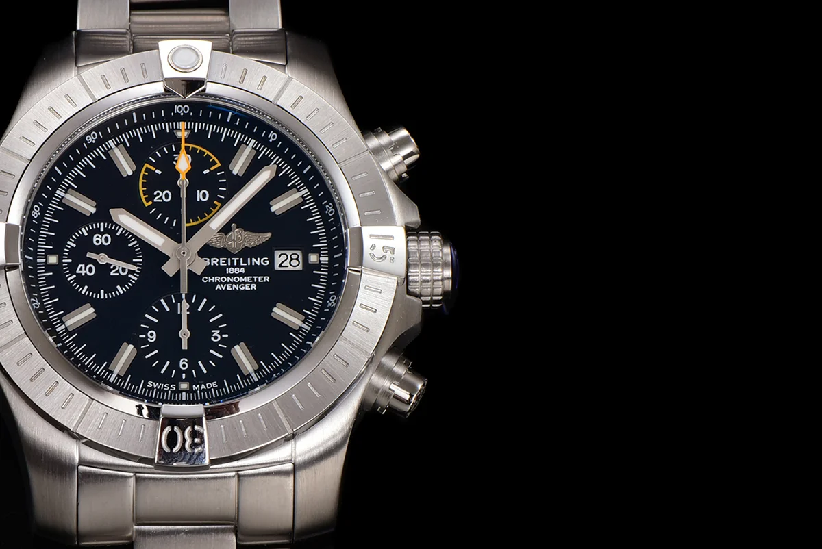 Avenger Chronograph 45 Black Dial on Steel Ref. A13317101B1A1