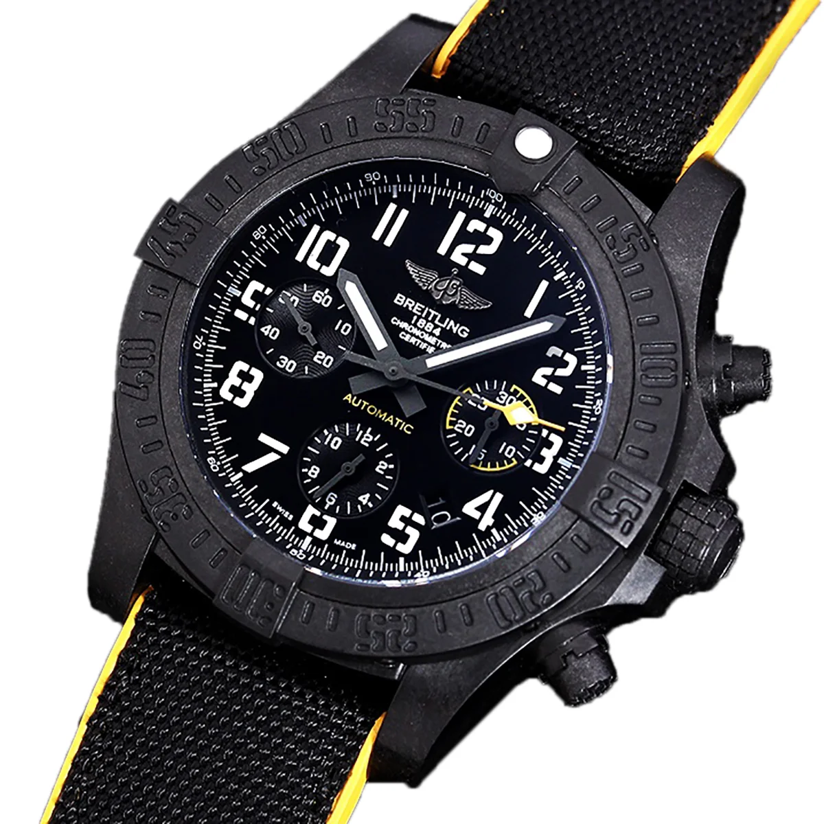 Avenger Hurricane Black Dial on Black/Yellow Nylon Strap
