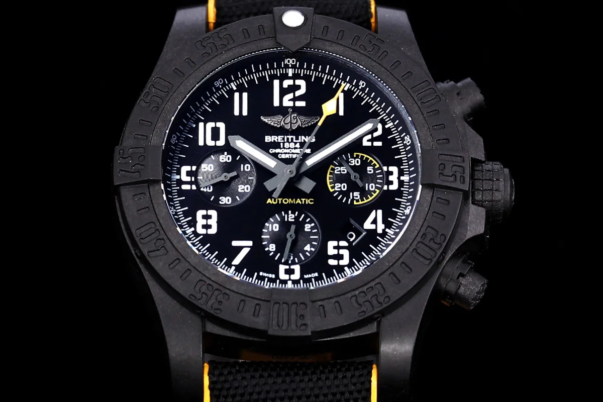 Avenger Hurricane Black Dial on Black/Yellow Nylon Strap