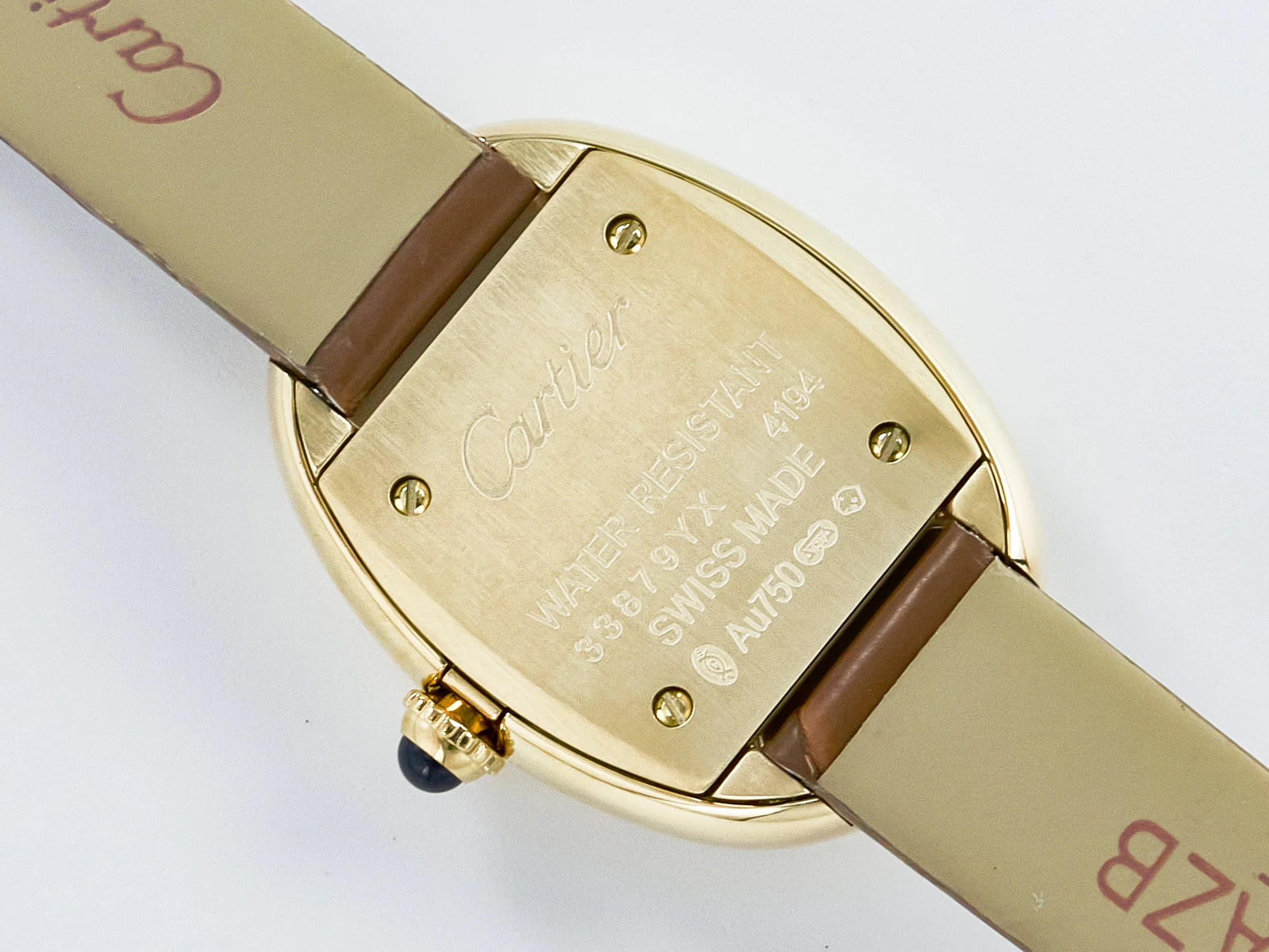 Baignoire De Cartier YG DRF 1:1 Best Edition Silver Dial on Brown Leather Strap Swiss Quartz