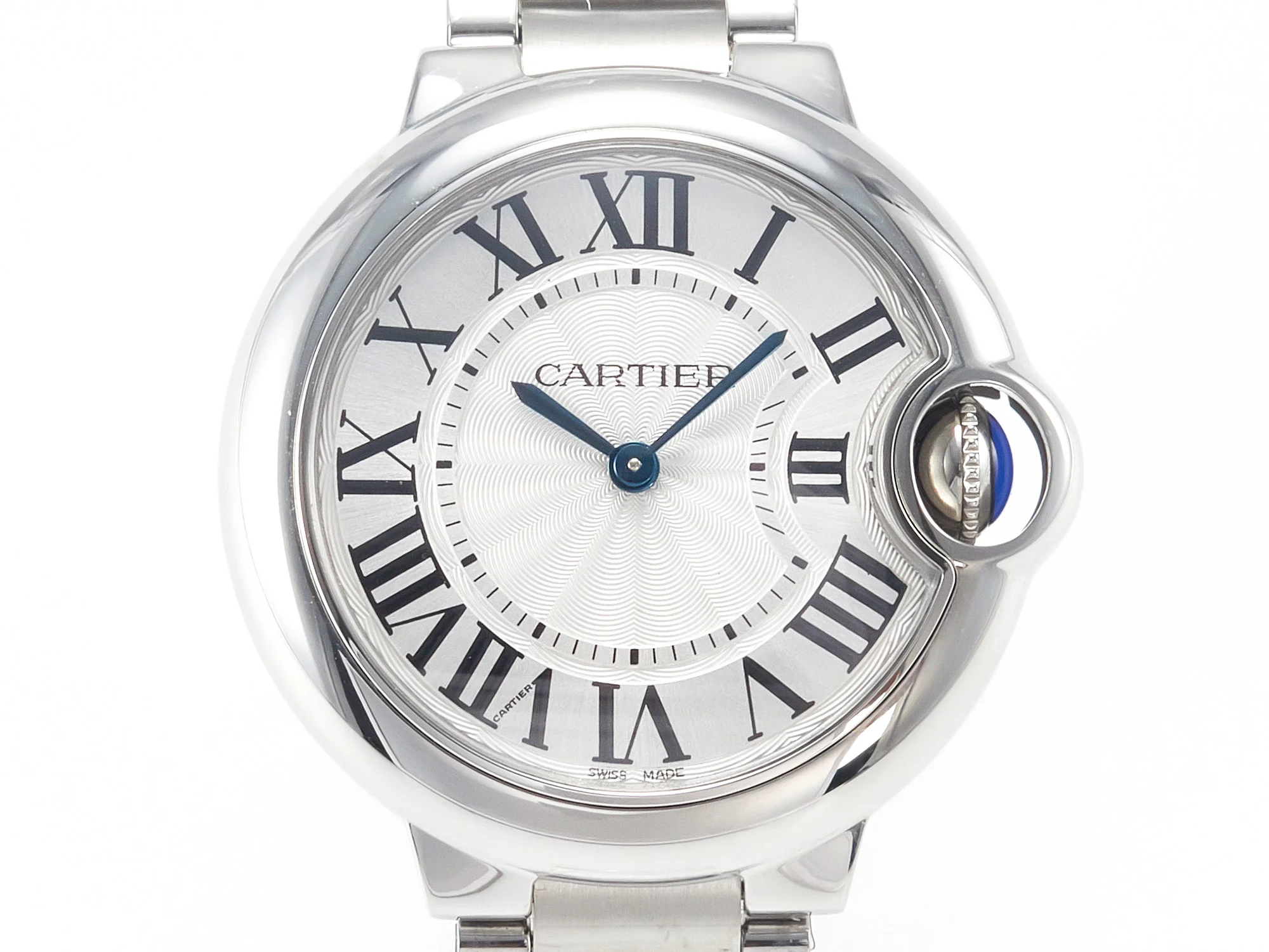 Ballon Bleu 33mm SS AF 1:1 Best Edition White Textured Dial on SS Bracelet Ronda Quartz