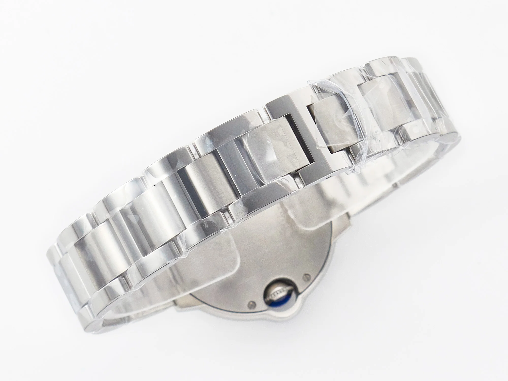Ballon Bleu 33mm SS AF 1:1 Best Edition White Textured Dial on SS Bracelet Ronda Quartz