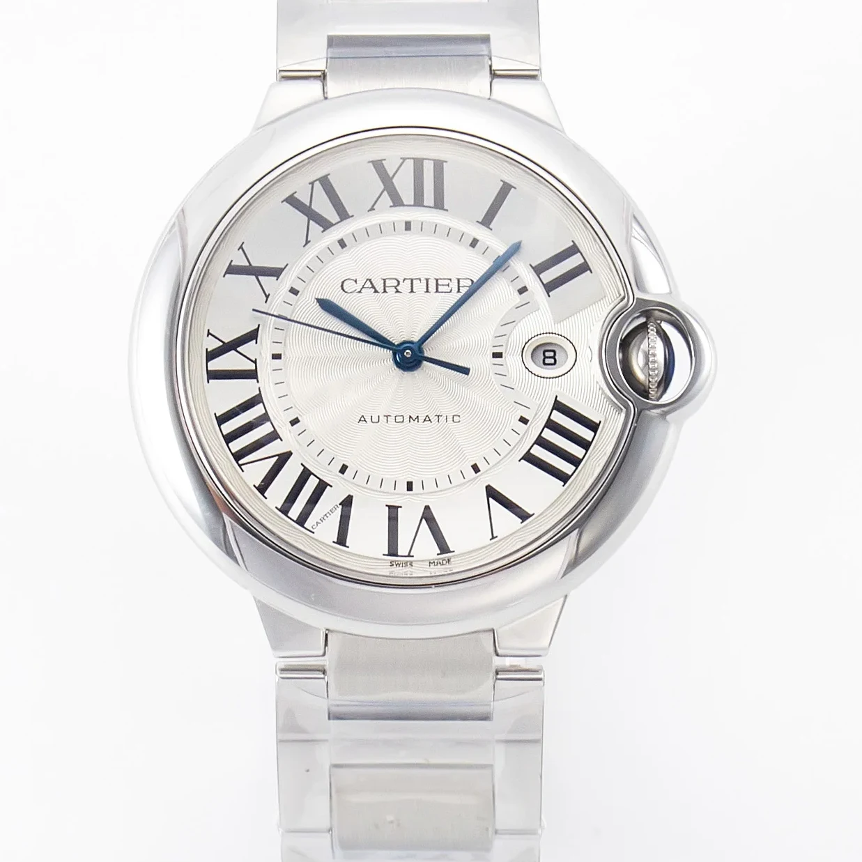 Ballon Bleu 42mm SS AF 1:1 Best Edition White Texture Dial on SS Bracelet A2824 V5
