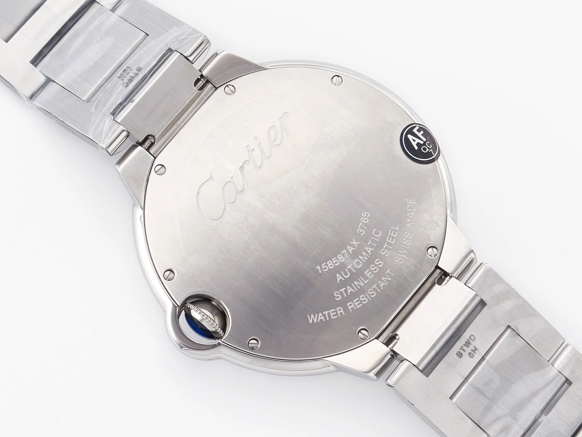 Ballon Bleu 42mm SS AF 1:1 Best Edition White Texture Dial on SS Bracelet A2824 V5