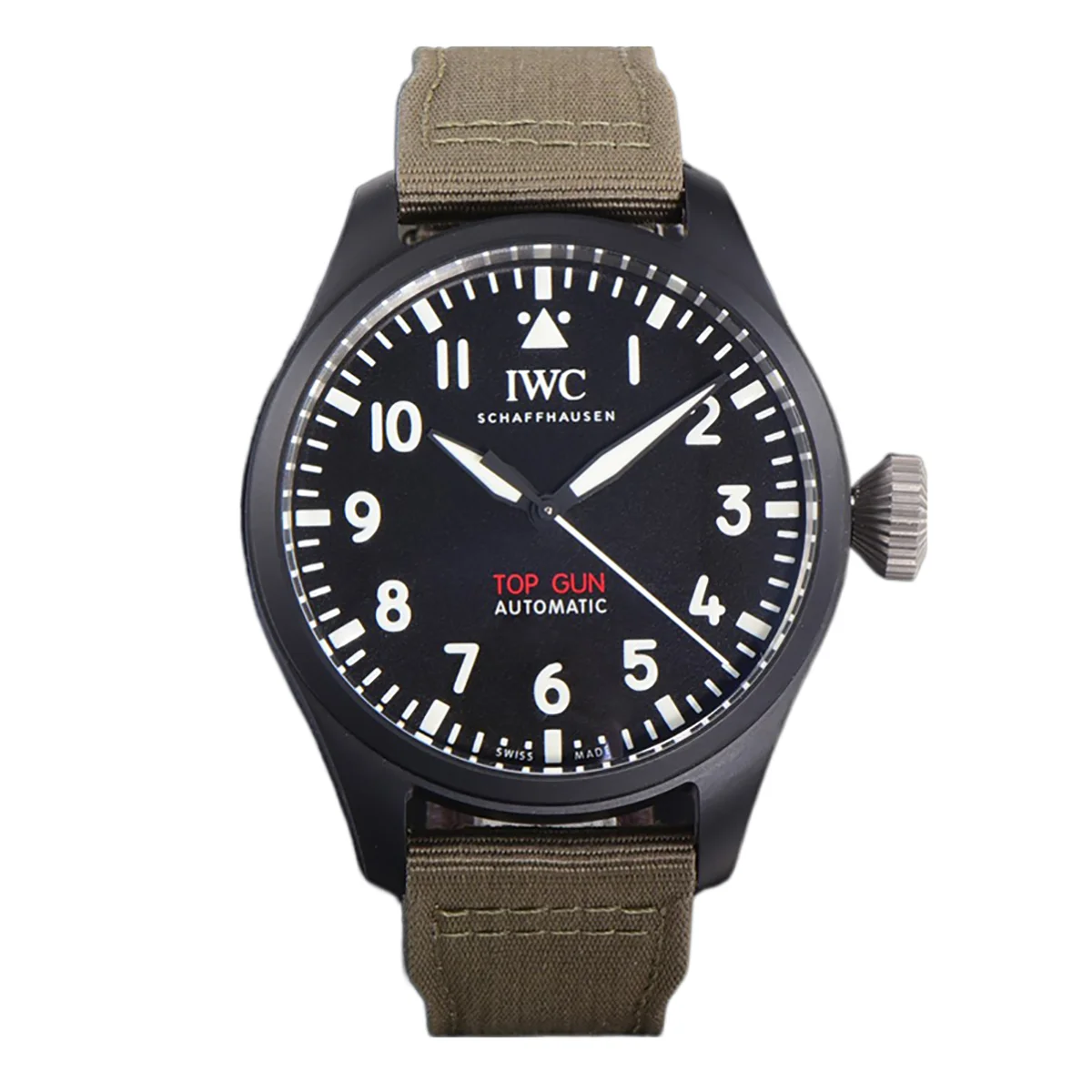 Big Pilot’s Watch Automatic Top Gun IW326906 on Green Nylon Strap