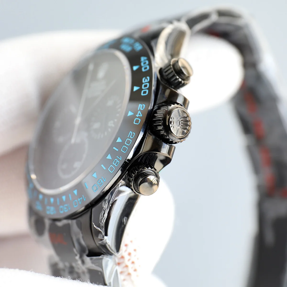 Blaken Daytona Matt Black with Blue Tachymeter
