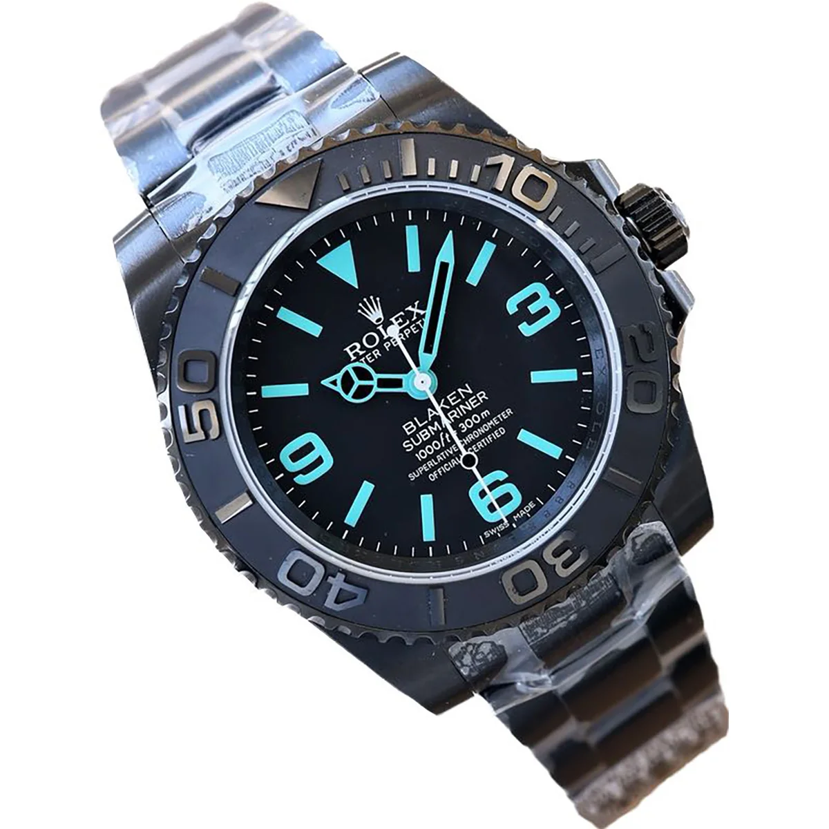 Blaken Submariner Explorer I Dial with Blue Numerals Marker