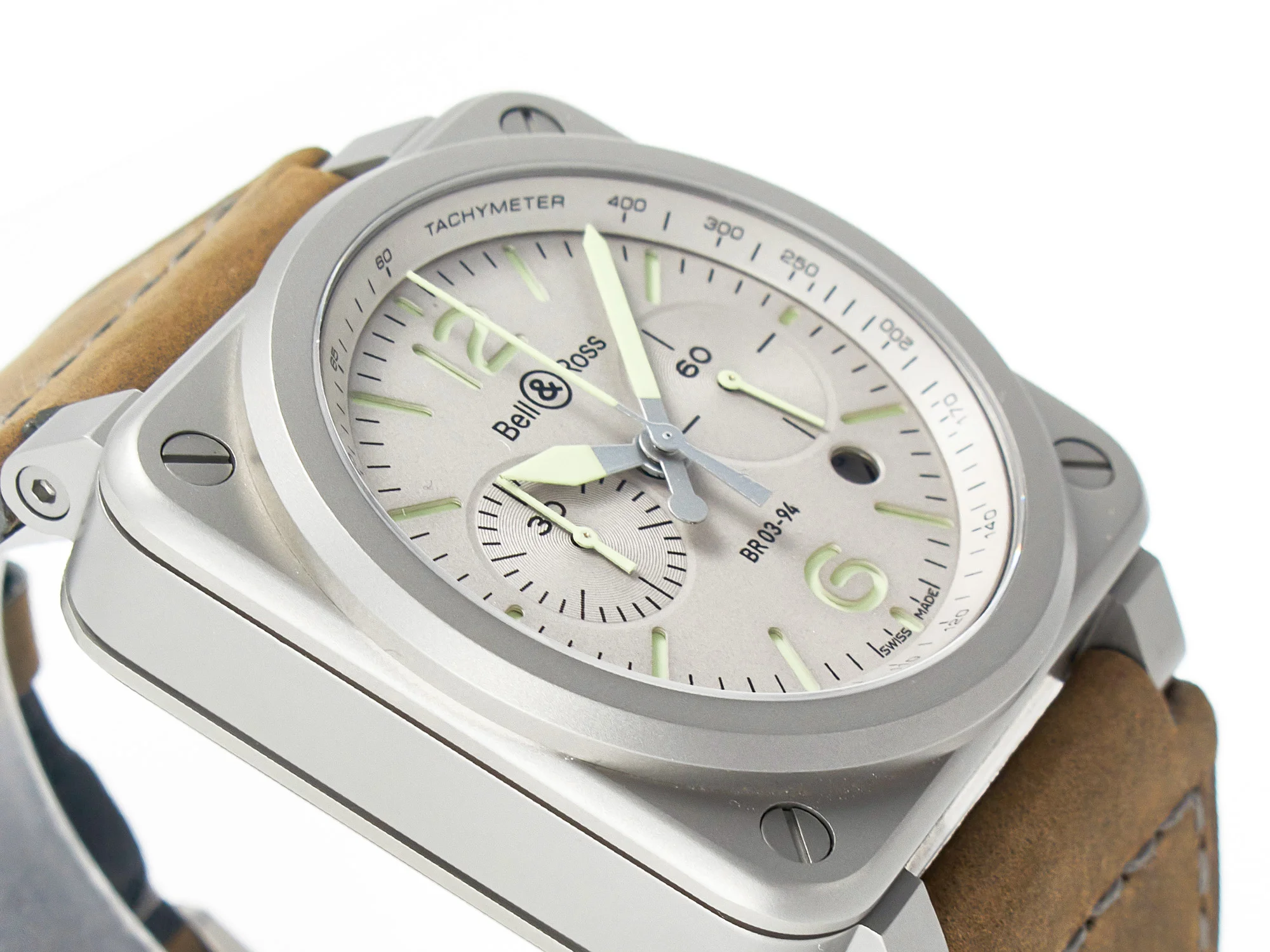BR 03-94 Horolum Chronograph 1:1 Best Edition Brown Dial on Leather Strap Asia 7750