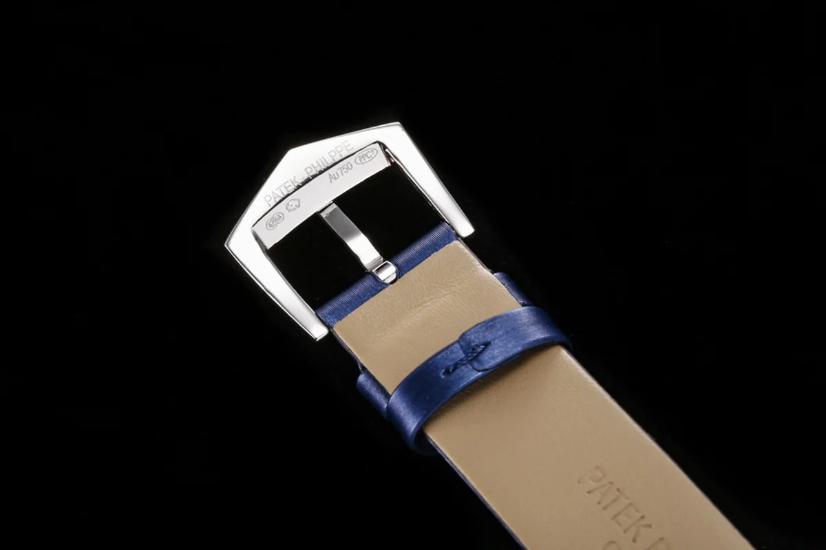 Calatrava 4997/200G Blue Dial in White Gold on Blue Leather Strap