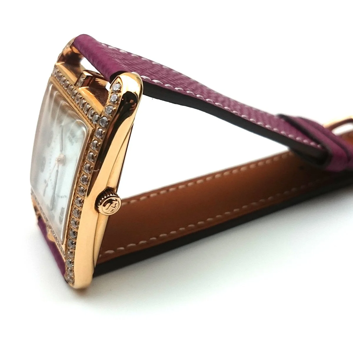 Cape Cod GM Quartz Rose Gold with Diamond Bezel on Violet Epsom Leather Strap