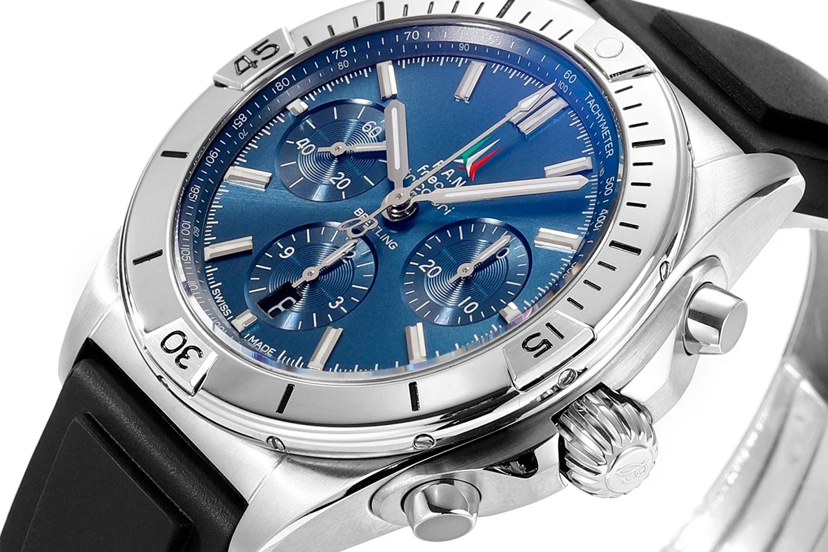 Chronomat B01 42 Frece Tricolori Blue Dial on Rubber Strap
