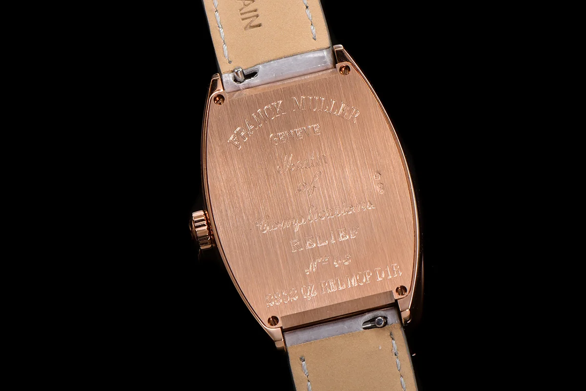 Cintree Curve MOP Dial in Rose Gold on Grey Leather Strap