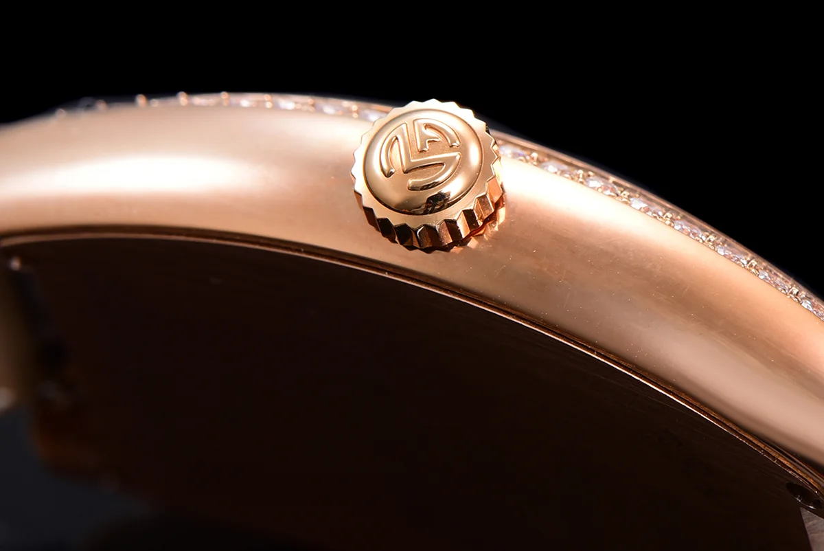 Cintree Curve MOP Dial in Rose Gold on Red Leather Strap