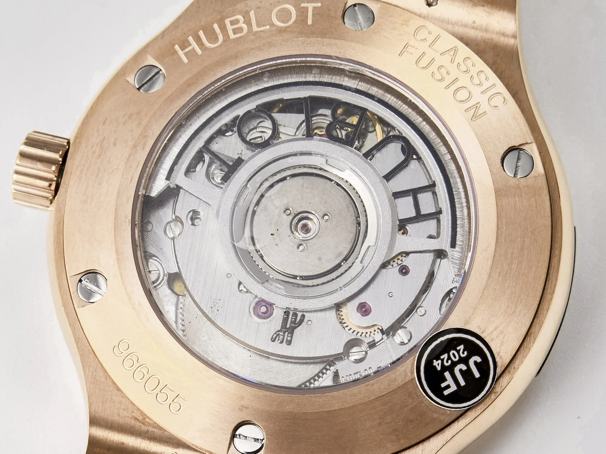 Classic Fusion 38mm RG JJF 1:1 Best Edition White Dial on Black Gummy Leather Strap