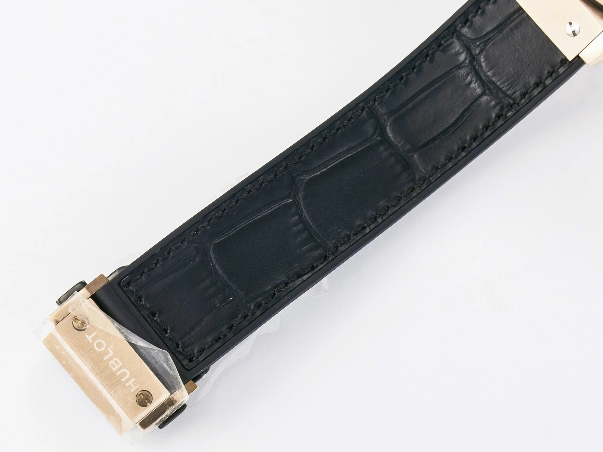 Classic Fusion 38mm RG JJF 1:1 Best Edition White Dial on Black Gummy Leather Strap
