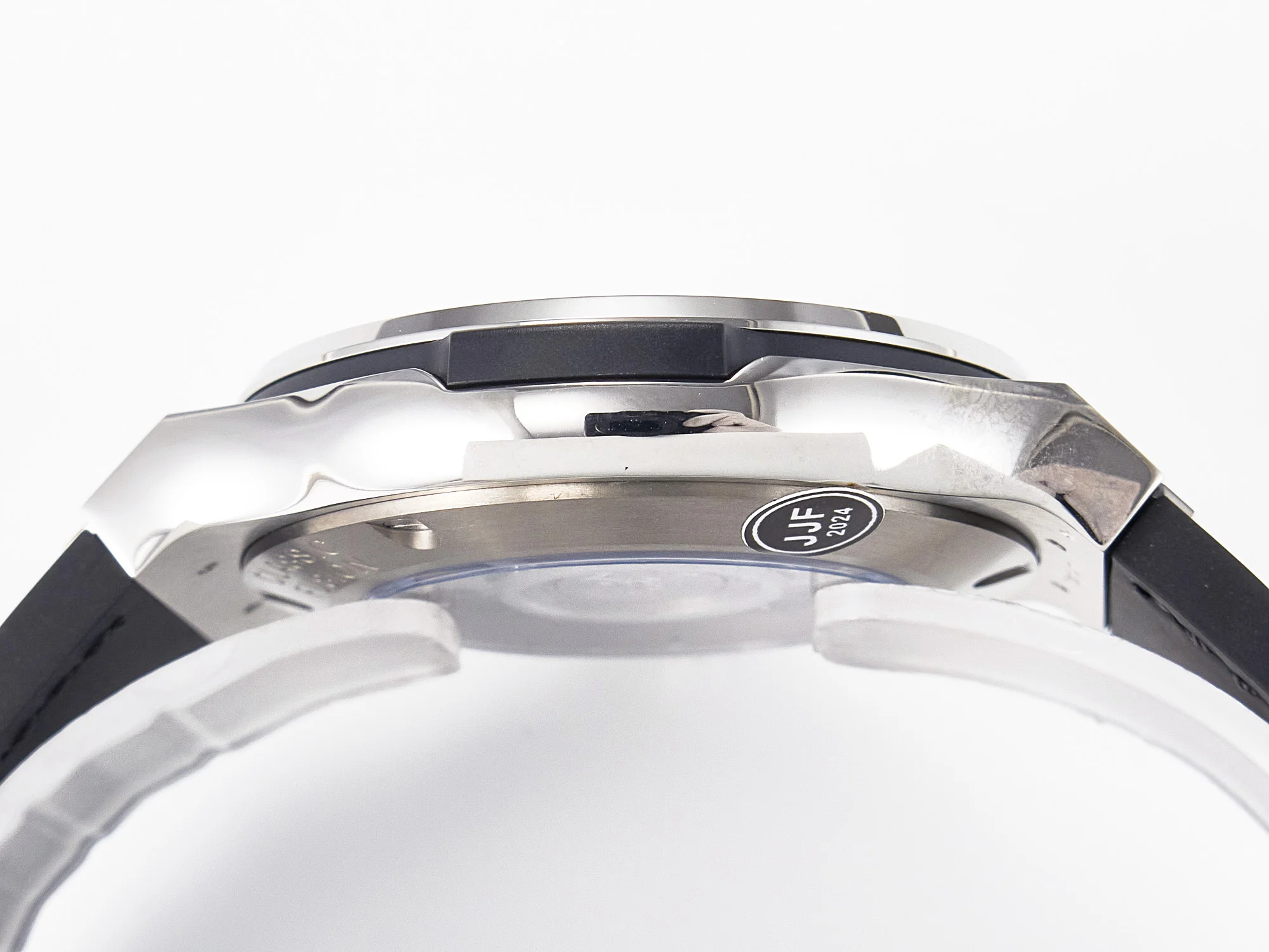 Classic Fusion 38mm SS JJF 1:1 Best Edition Black Dial on Black Gummy Leather Strap