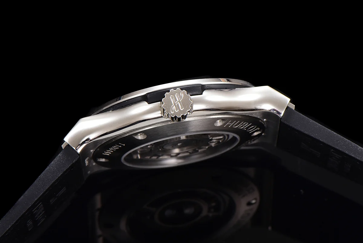 Classic Fusion Automatic 42mm Diamond Paved Dial in Steel on Black Leather Strap