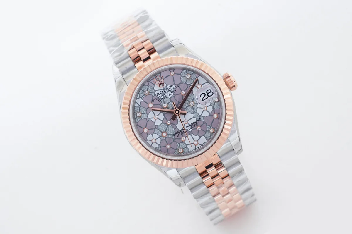 Datejust 31 278271 Silver Floral Motiff Dial in Everose Gold/Steel