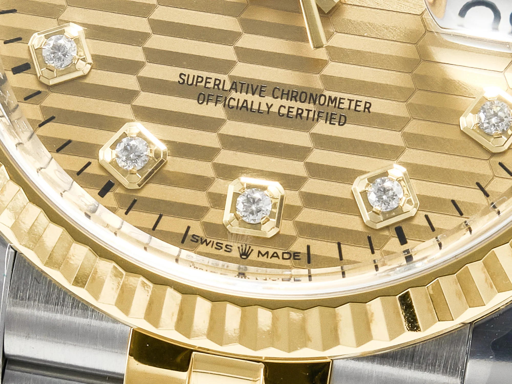 DateJust 36 126233 Clean 1:1 Best Edition 904L Steel YG Textured Diamonds Dial on SS/YG Jubilee Bracelet VR3235