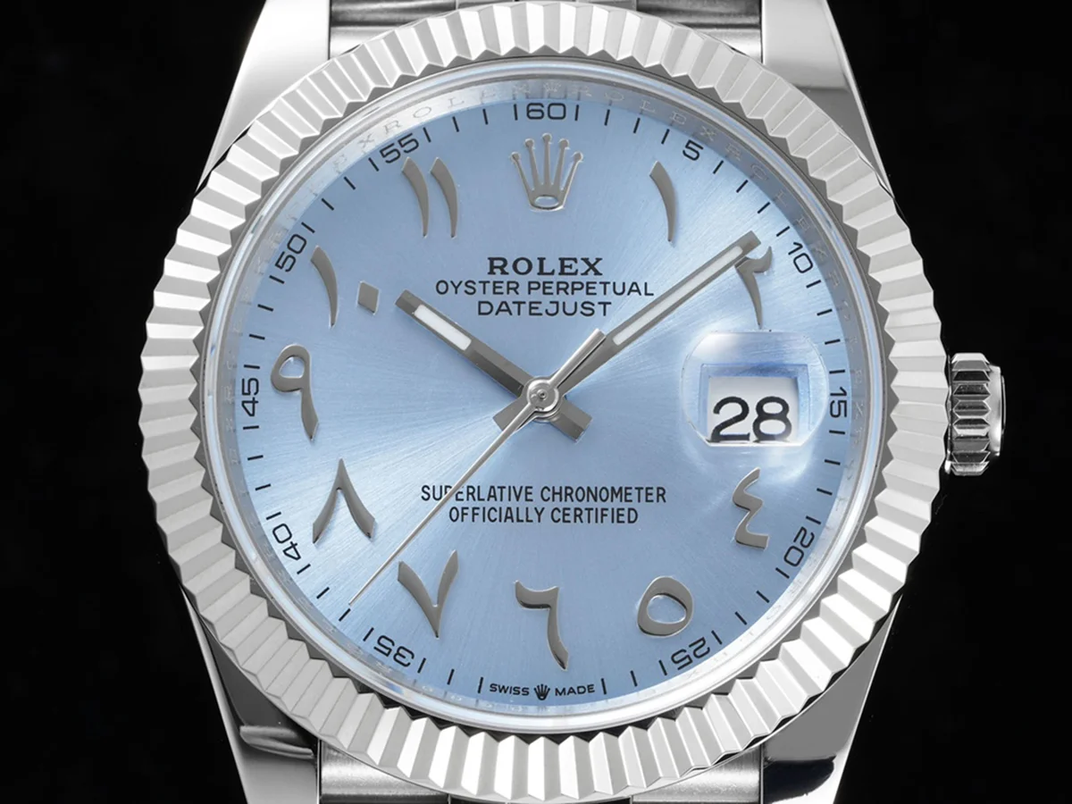 Datejust 41 126300 Ice Blue Dial with Arabic Numerals in Steel