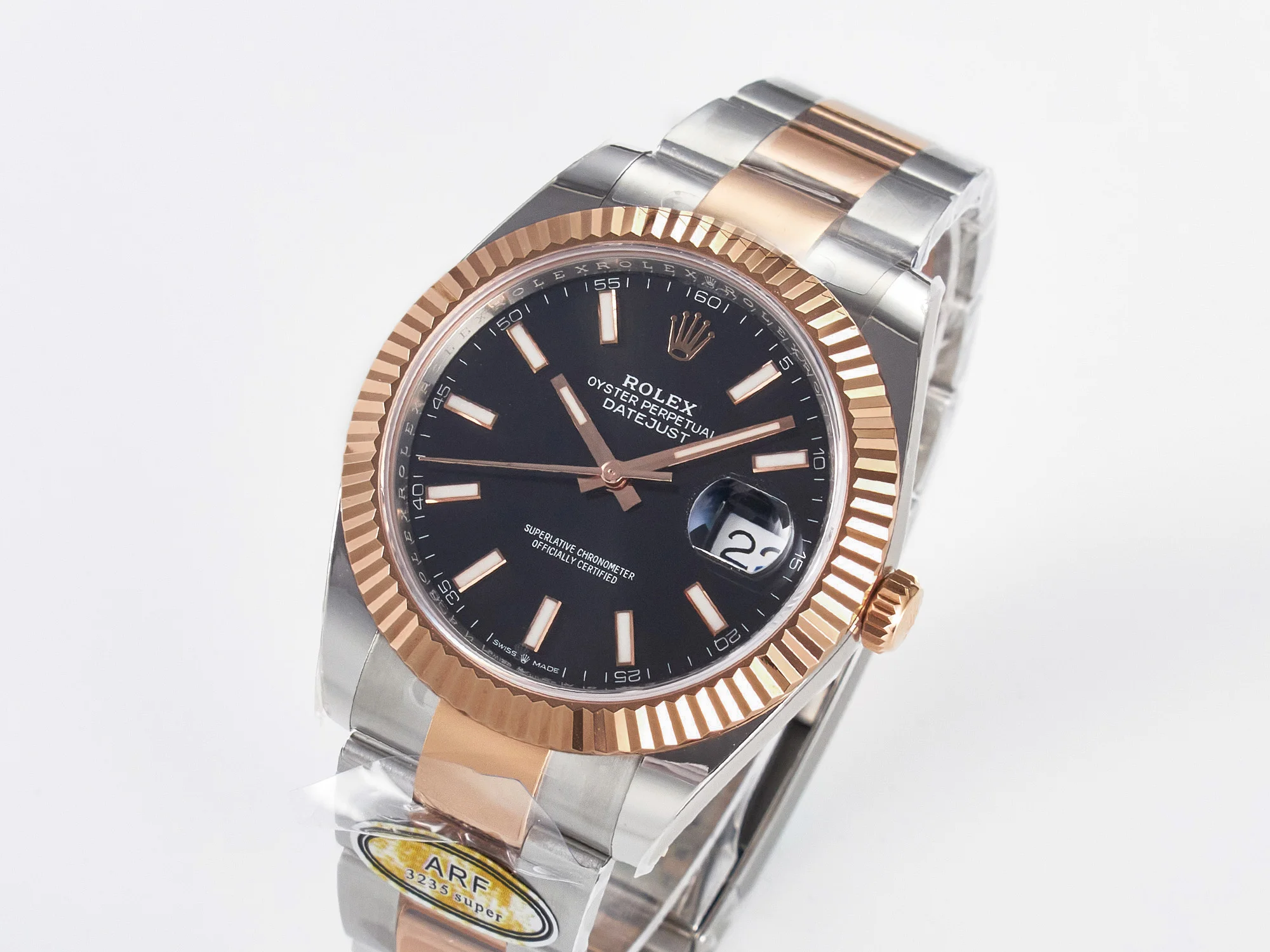 DateJust 41 126331 ARF 1:1 Best Edition 904L Steel Black Dial on SS/RG Oyster Bracelet SH3235(Gain Weight)