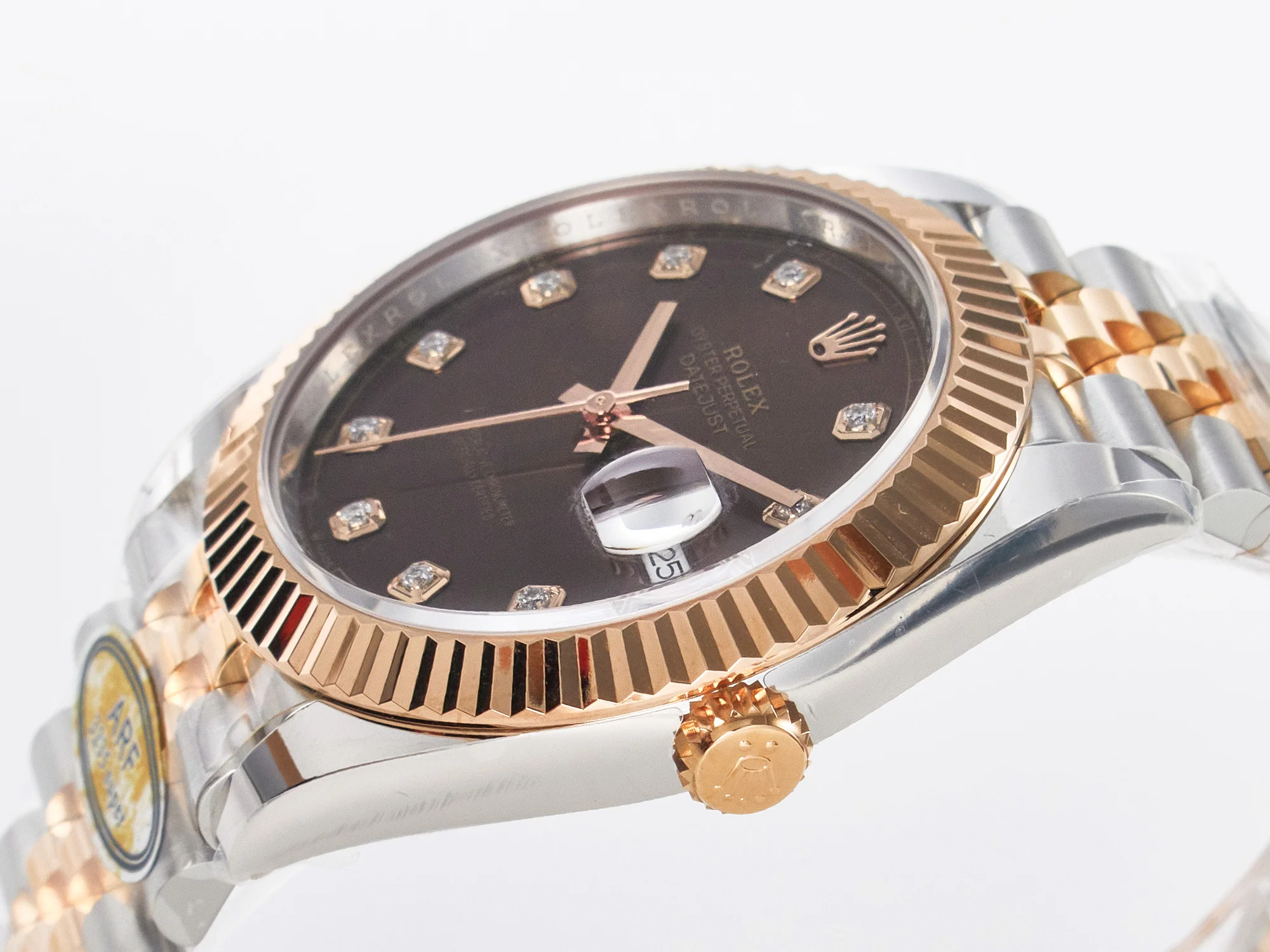 DateJust 41 126331 ARF 1:1 Best Edition 904L Steel Brown Diamonds Dial on SS/RG Jubilee Bracelet SH3235(Gain Weight)