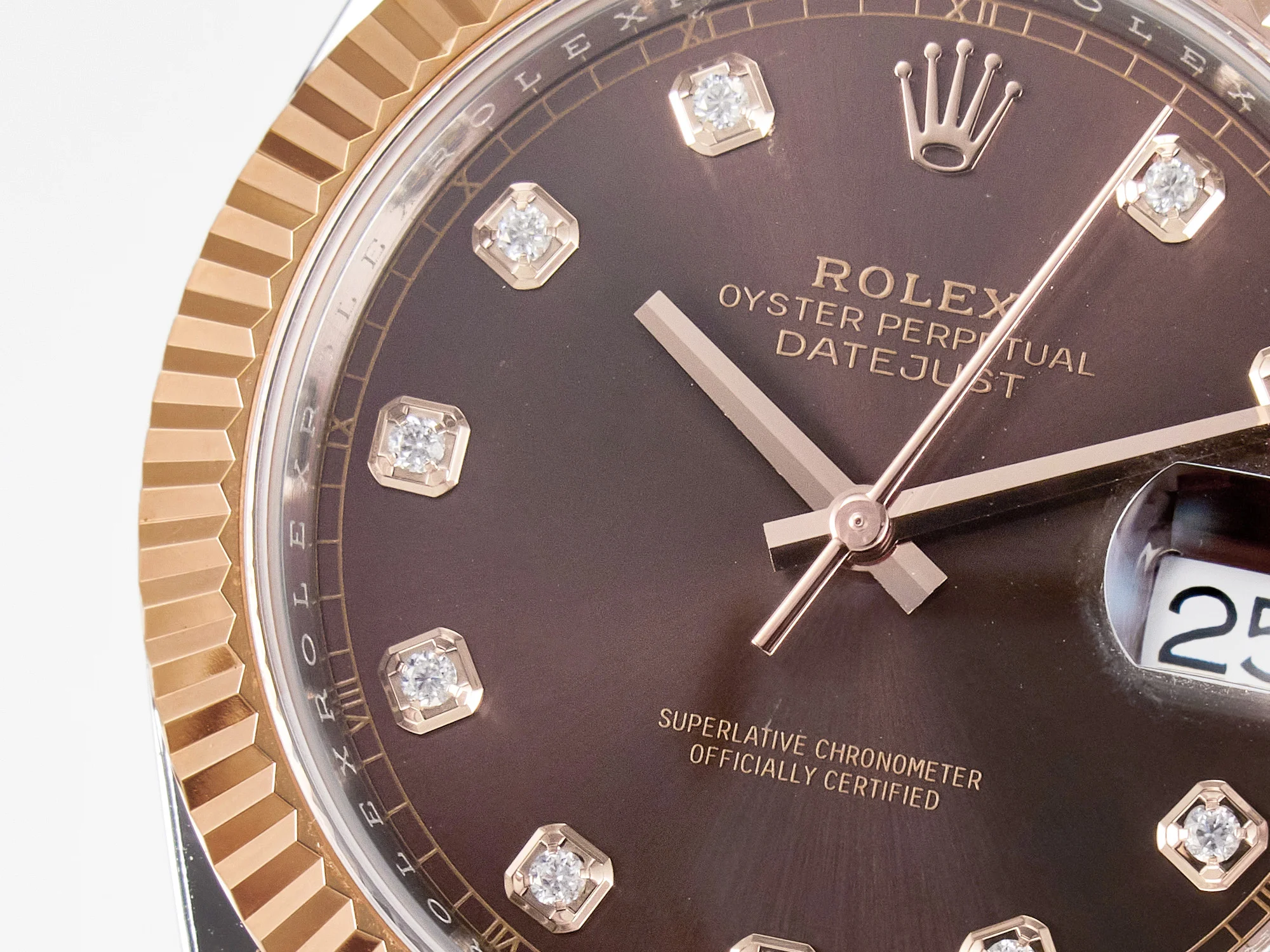 DateJust 41 126331 ARF 1:1 Best Edition 904L Steel Brown Diamonds Dial on SS/RG Jubilee Bracelet SH3235(Gain Weight)