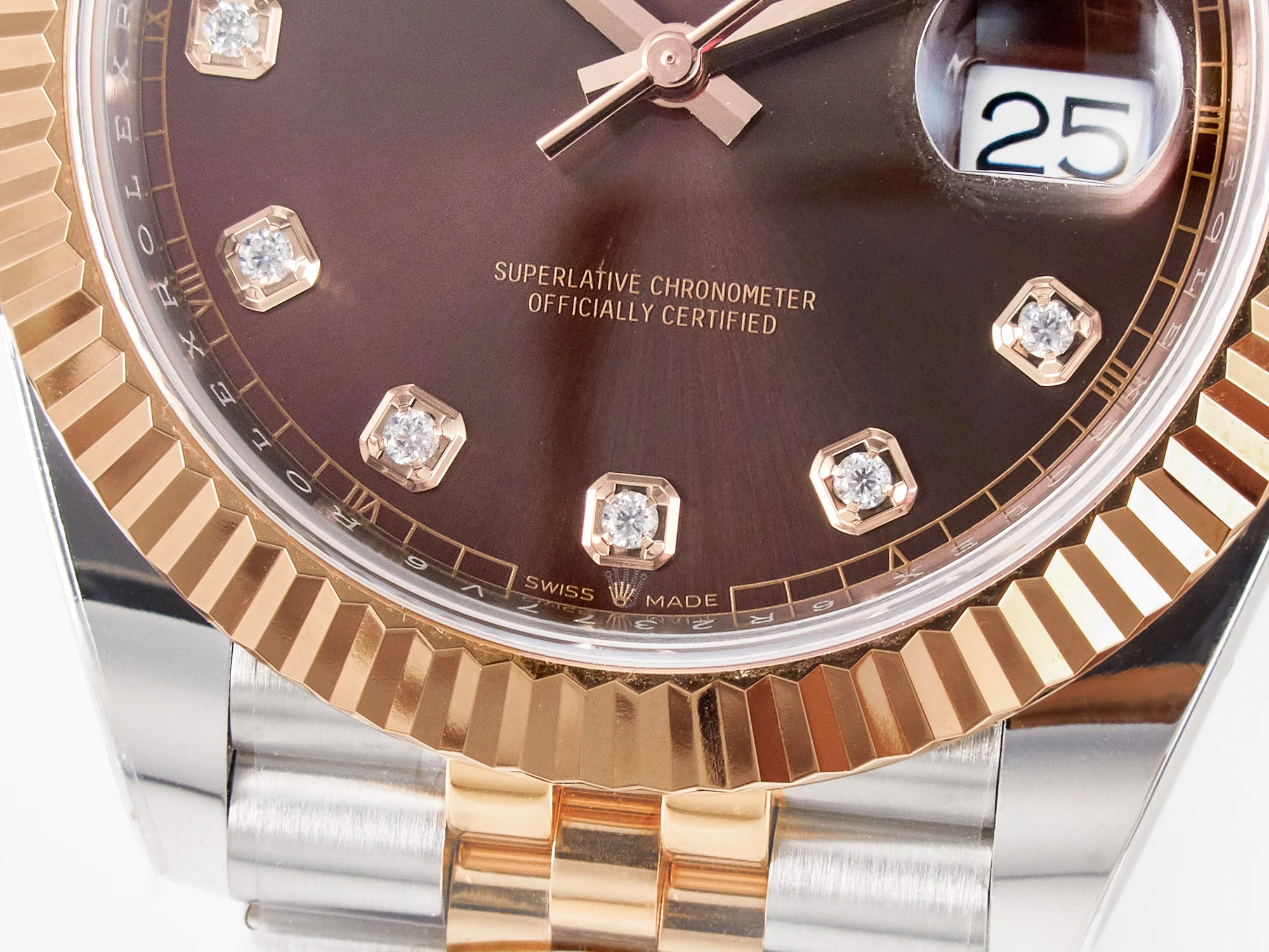 DateJust 41 126331 ARF 1:1 Best Edition 904L Steel Brown Diamonds Dial on SS/RG Jubilee Bracelet SH3235(Gain Weight)