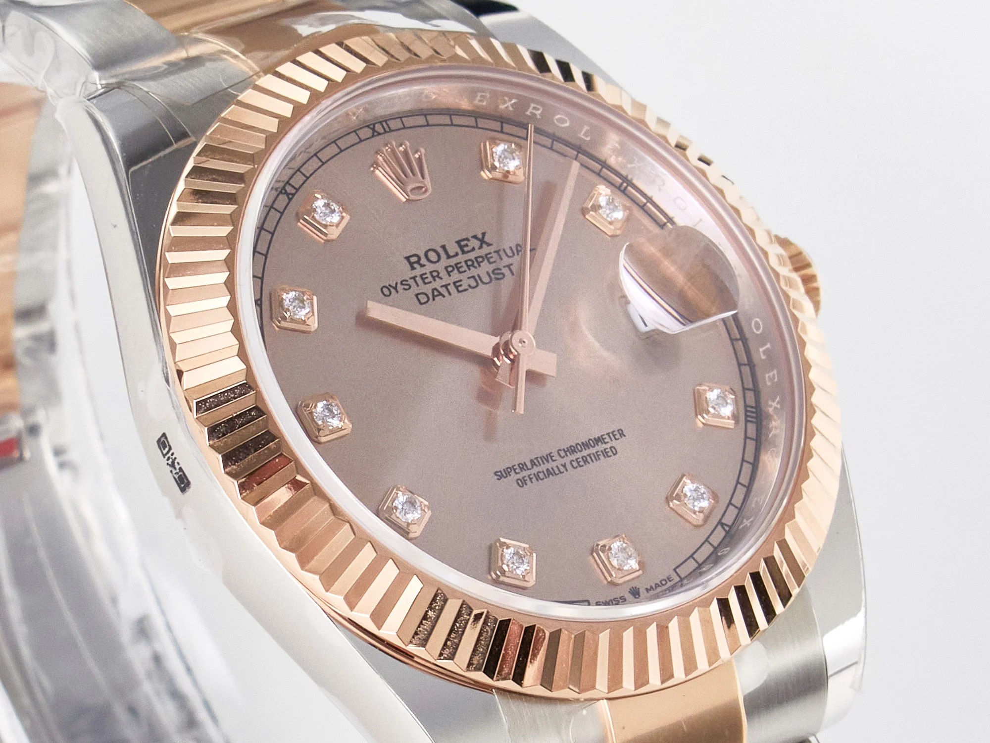 DateJust 41 126331 ARF 1:1 Best Edition 904L Steel RG Diamonds Dial on SS/RG Oyster Bracelet SH3235(Gain Weight)