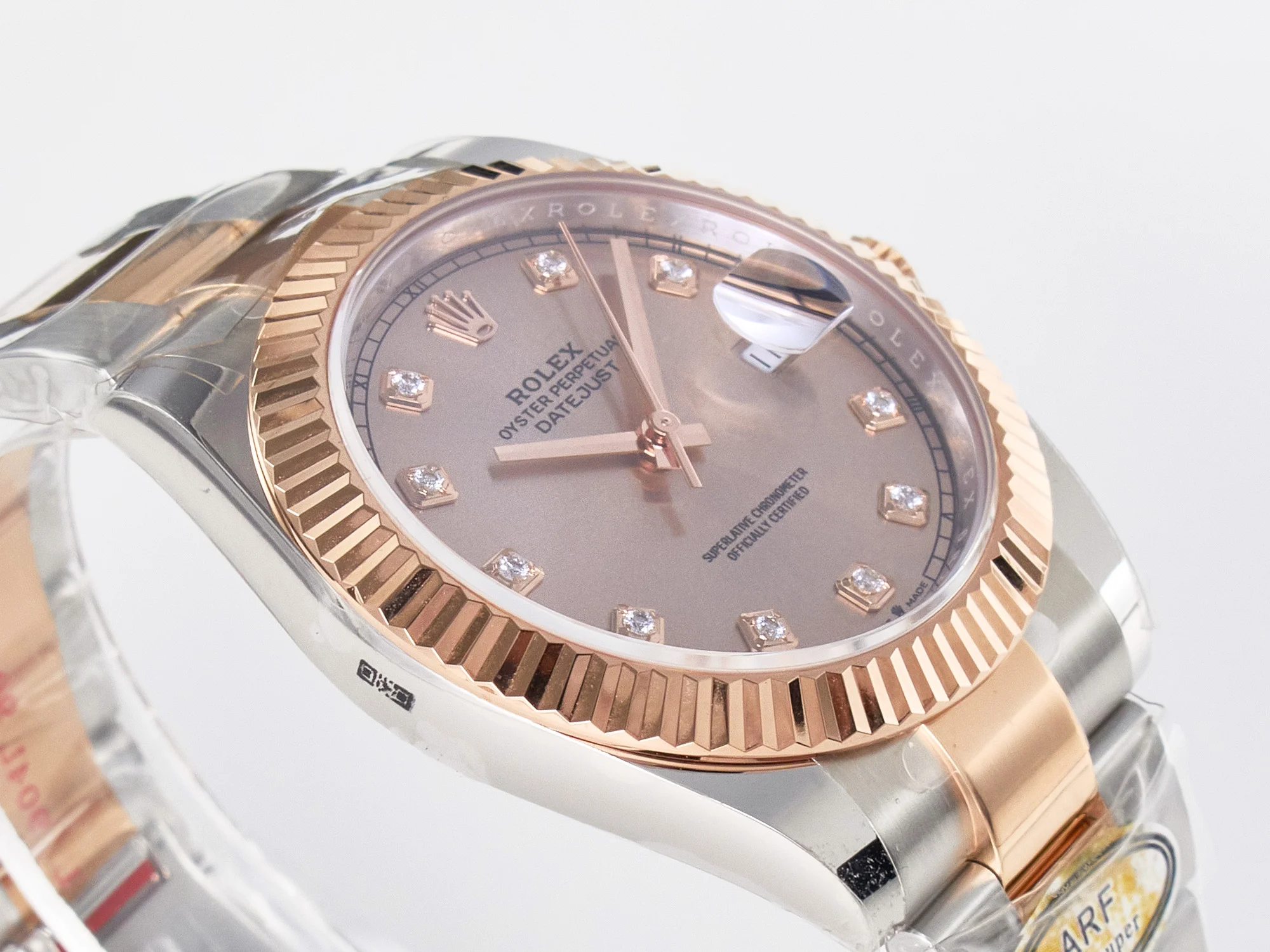 DateJust 41 126331 ARF 1:1 Best Edition 904L Steel RG Diamonds Dial on SS/RG Oyster Bracelet SH3235(Gain Weight)