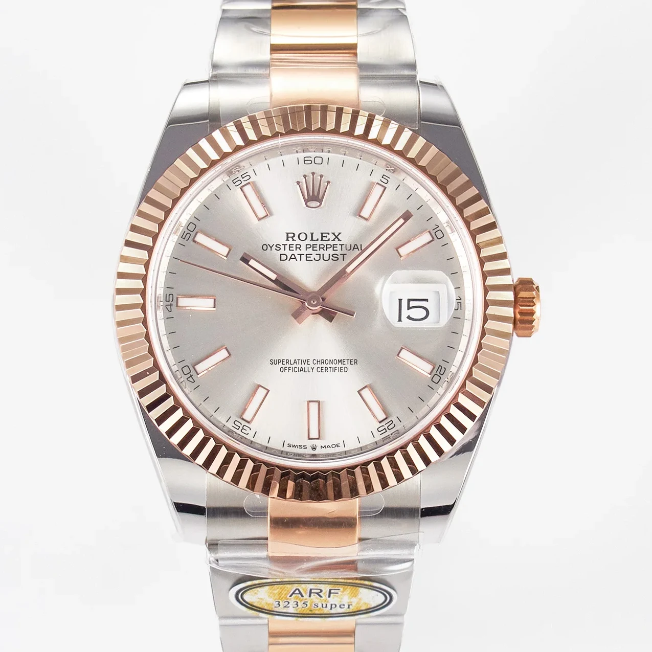 DateJust 41 126331 ARF 1:1 Best Edition 904L Steel Silver Dial on SS/RG Oyster Bracelet SH3235(Gain Weight)