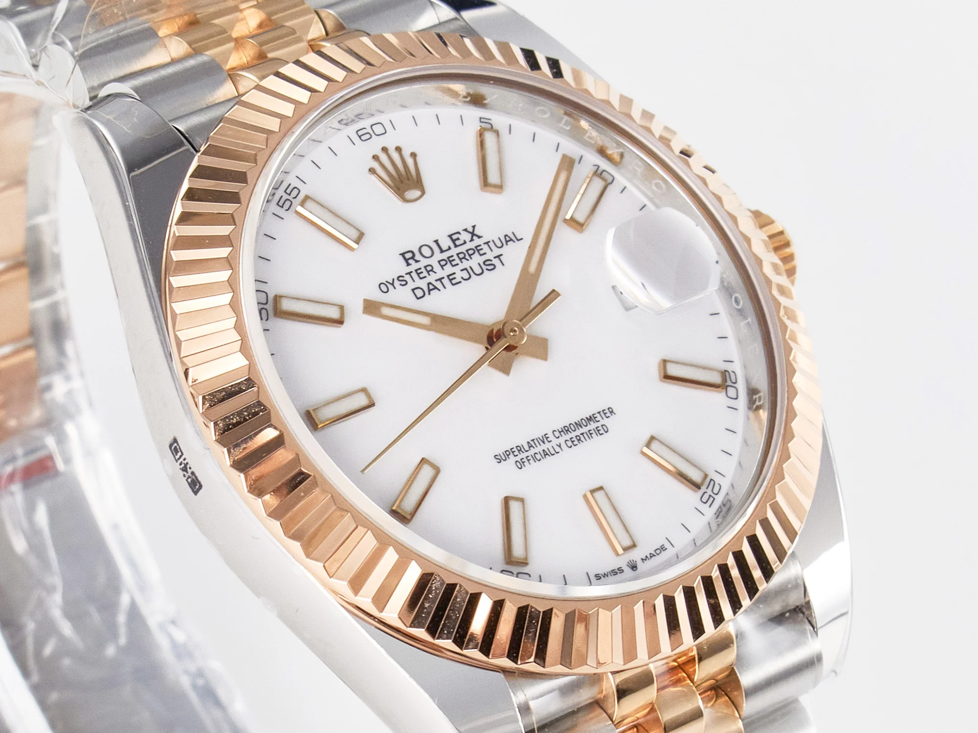 DateJust 41 126331 ARF 1:1 Best Edition 904L Steel White Dial on SS/RG Jubilee Bracelet SH3235(Gain Weight)