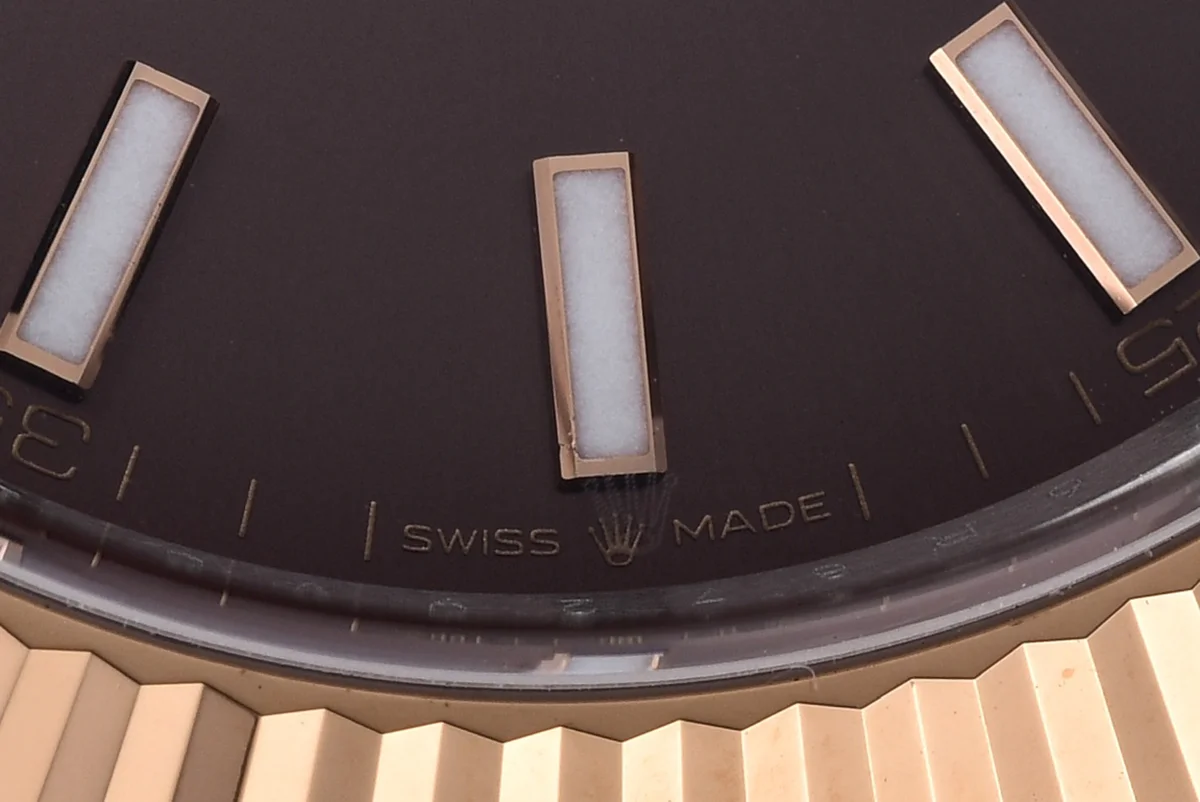 Datejust 41 126331 Chocolate Dial Stick Markers in EveroseSteel on Jubilee Bracelet