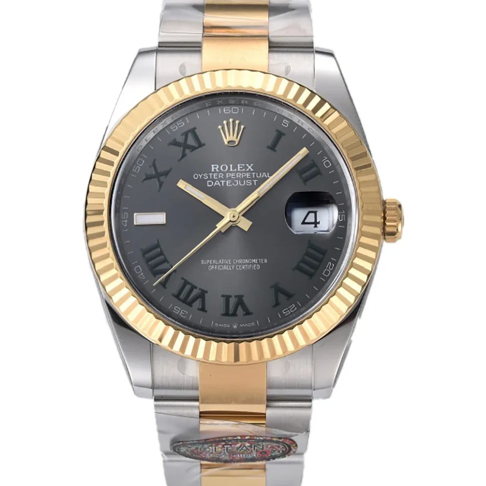 Datejust 41 126333 Slate Dial Stick Markers in Yellow/Steel on Oyster Bracelet