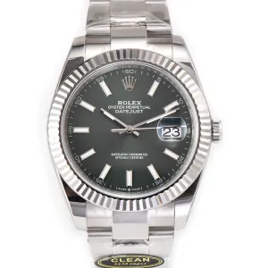 Datejust 41 126334 Mint Green Dial Stick Markers on Oyster Bracelet