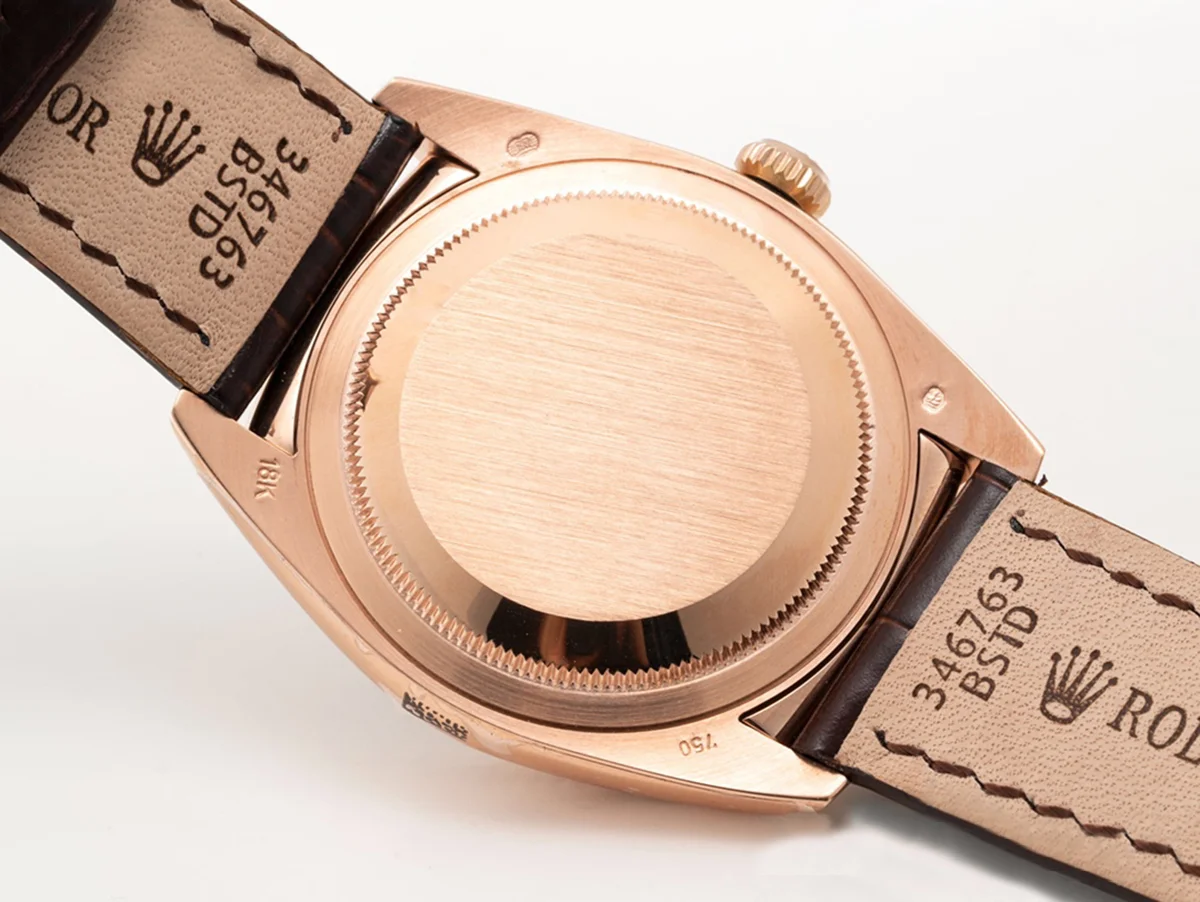 Day-Date 36 Brown Dial in Rose Gold on Leather Strap