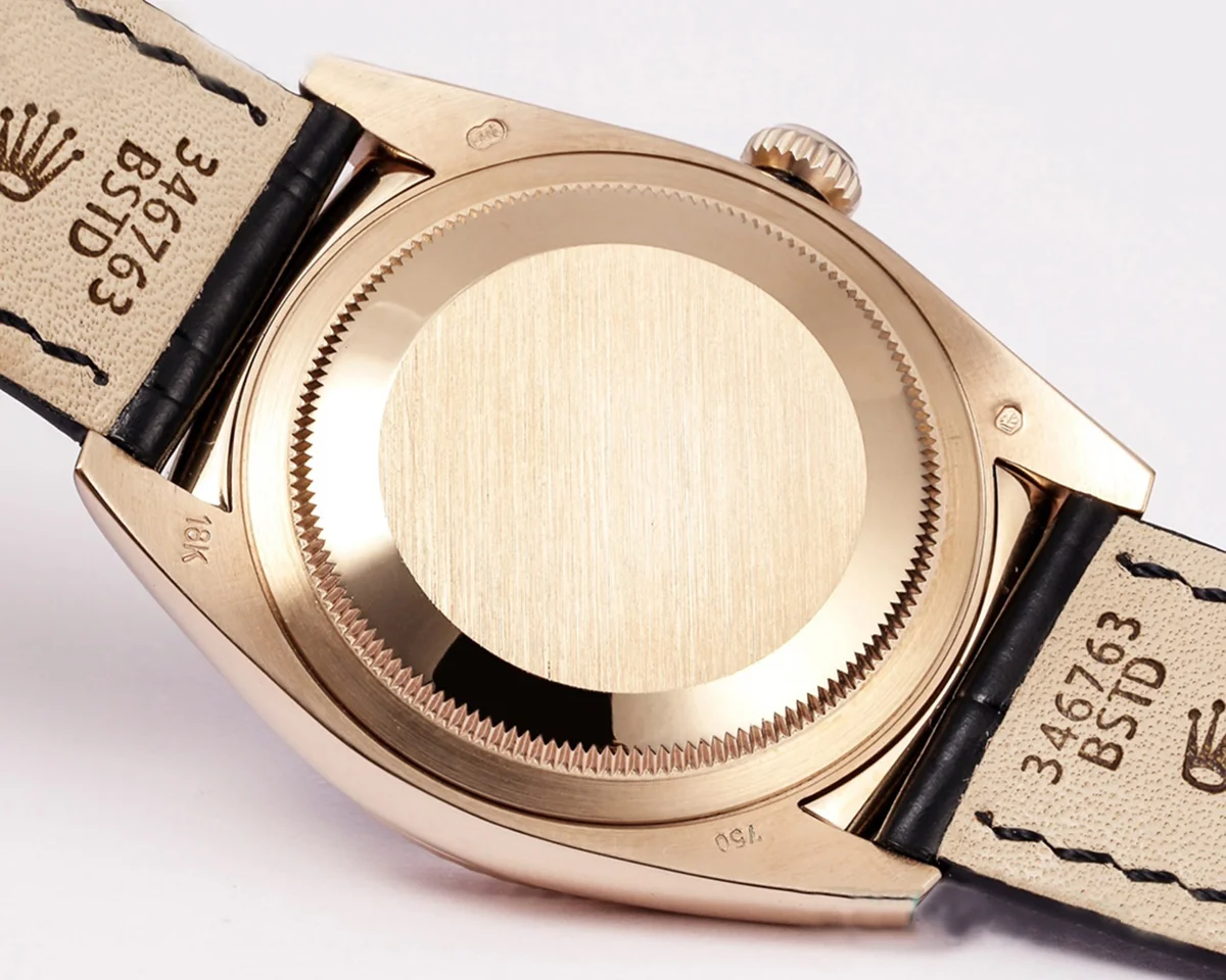 Day-Date 36 Silver Dial in Rose Gold on Leather Strap