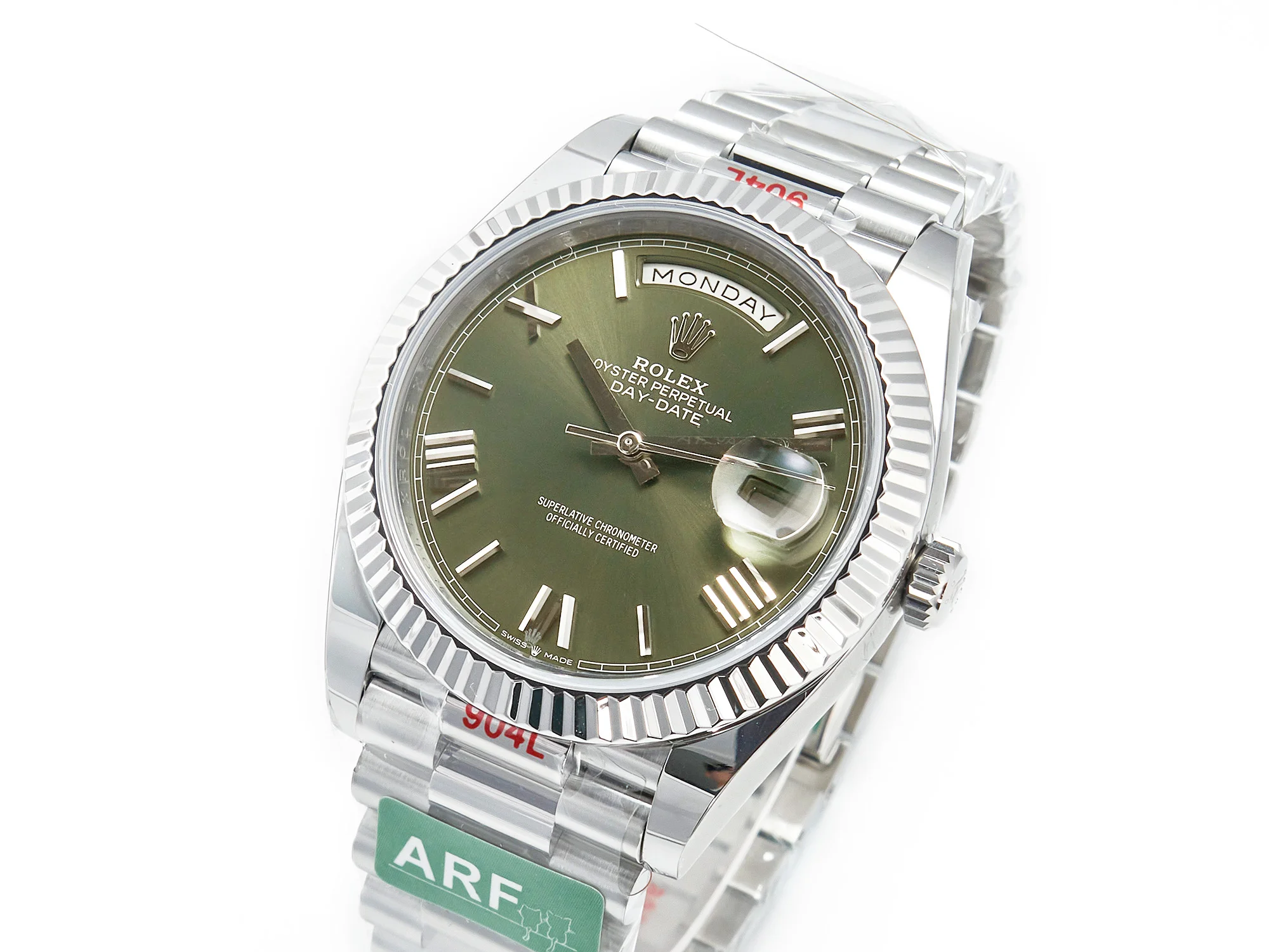 Day Date 40 SS 228239 ARF 1:1 Best Edition Green Roman Dial on President Bracelet VR3255