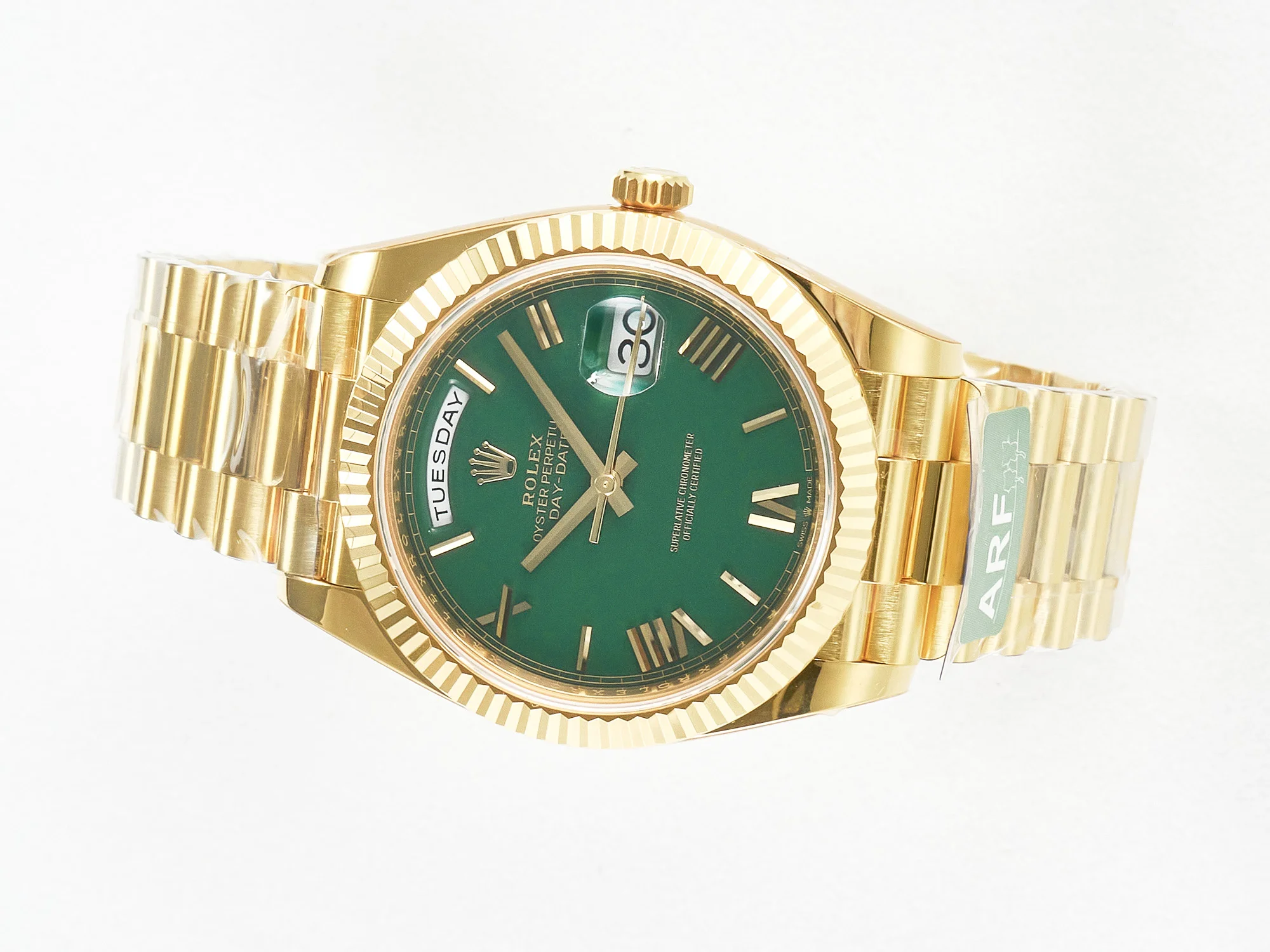 Day Date 40 YG 228238 ARF 1:1 Best Edition Green Roman Dial on President Bracelet VR3255
