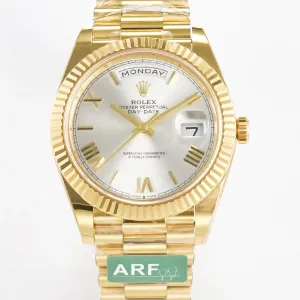 Day Date 40 YG 228238 ARF 1:1 Best Edition Silver Roman Dial on President Bracelet VR3255