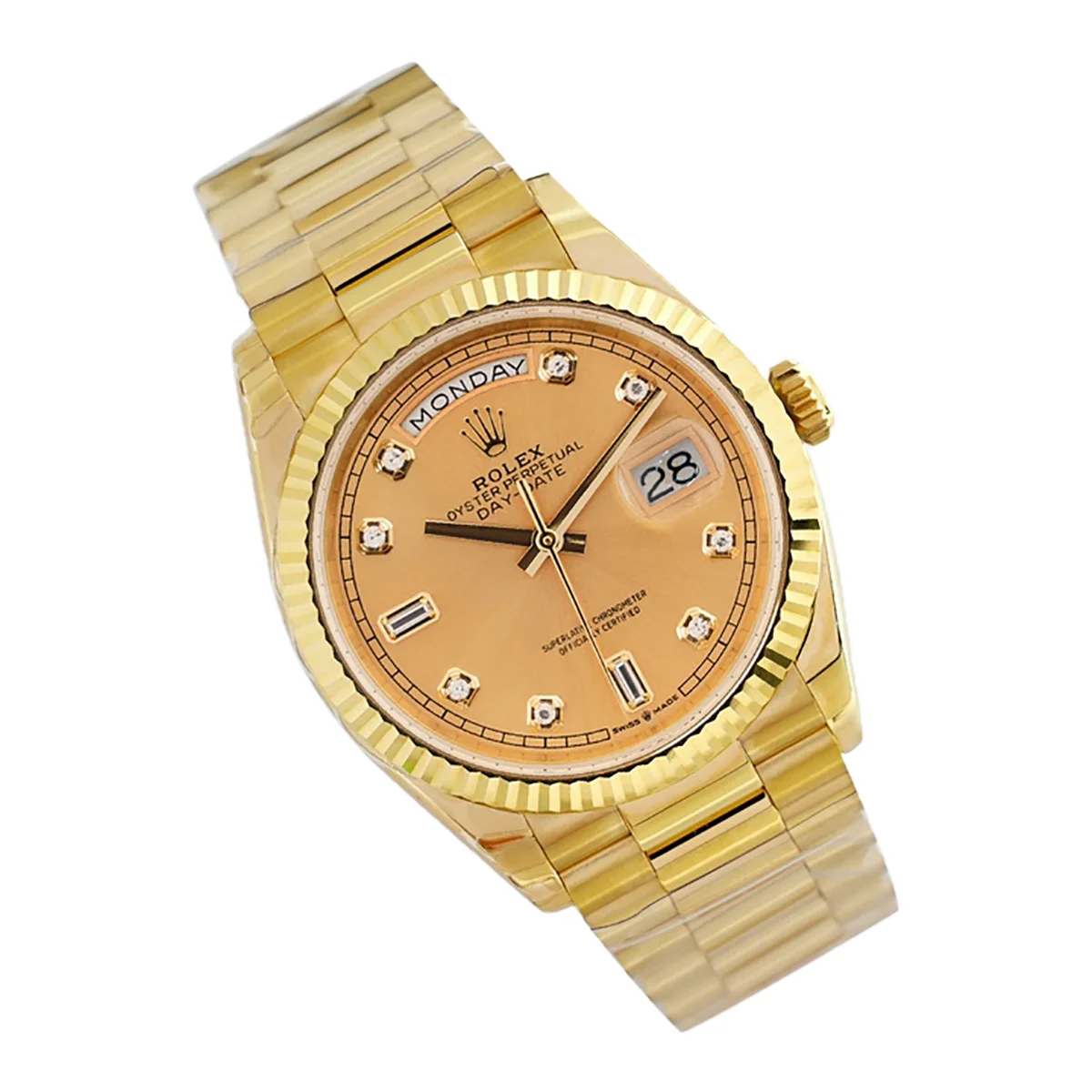 Daydate 36 128238 Champagne Dial in Yellow Gold