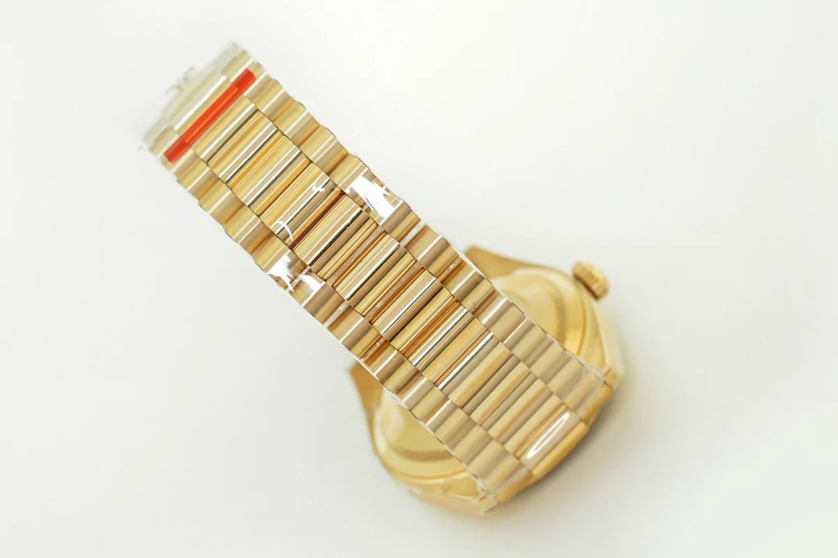 Daydate 36 128238 Green Dial with Sticker in Yellow Gold